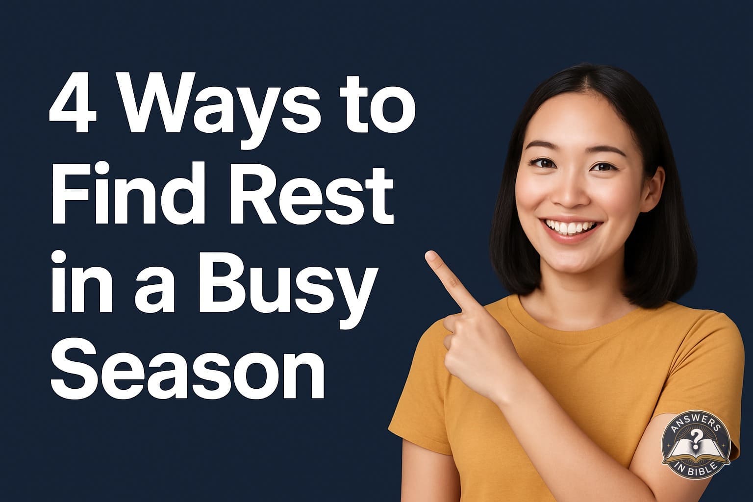 Weather presenter pointing to 4 Ways to Find Rest in a Busy Season