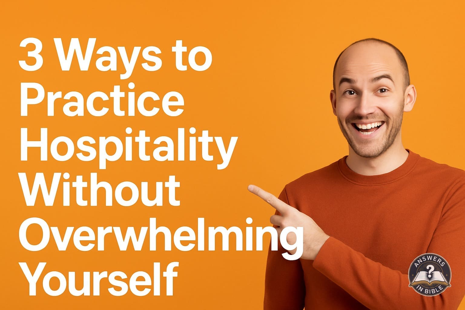 Weather presenter pointing to 3 Ways to Practice Hospitality Without Overwhelming Yourself