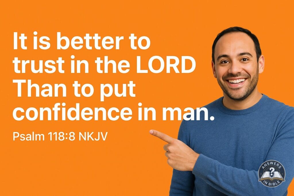 Weather presenter pointing to Better to Trust in the Lord - Psalm 118:8 verse graphic