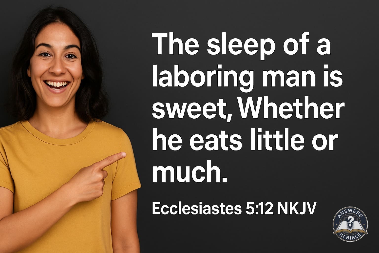 Weather presenter pointing to The Sleep of a Laboring Man - Ecclesiastes 5:12 verse graphic