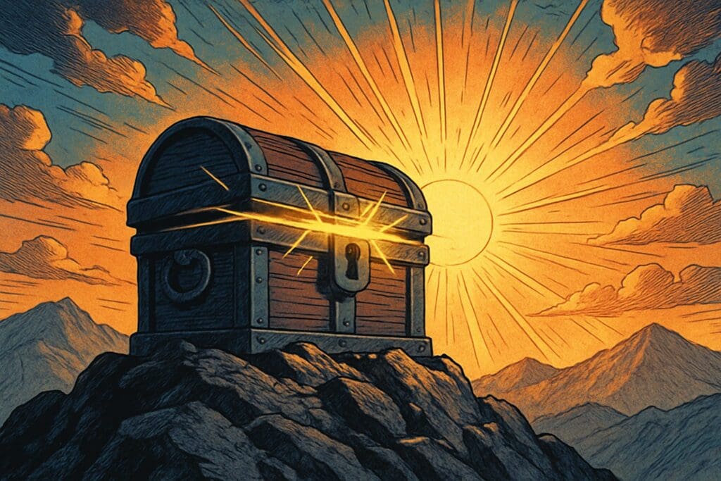 Comic book style illustration depicting a scene from 1 Peter chapter 1