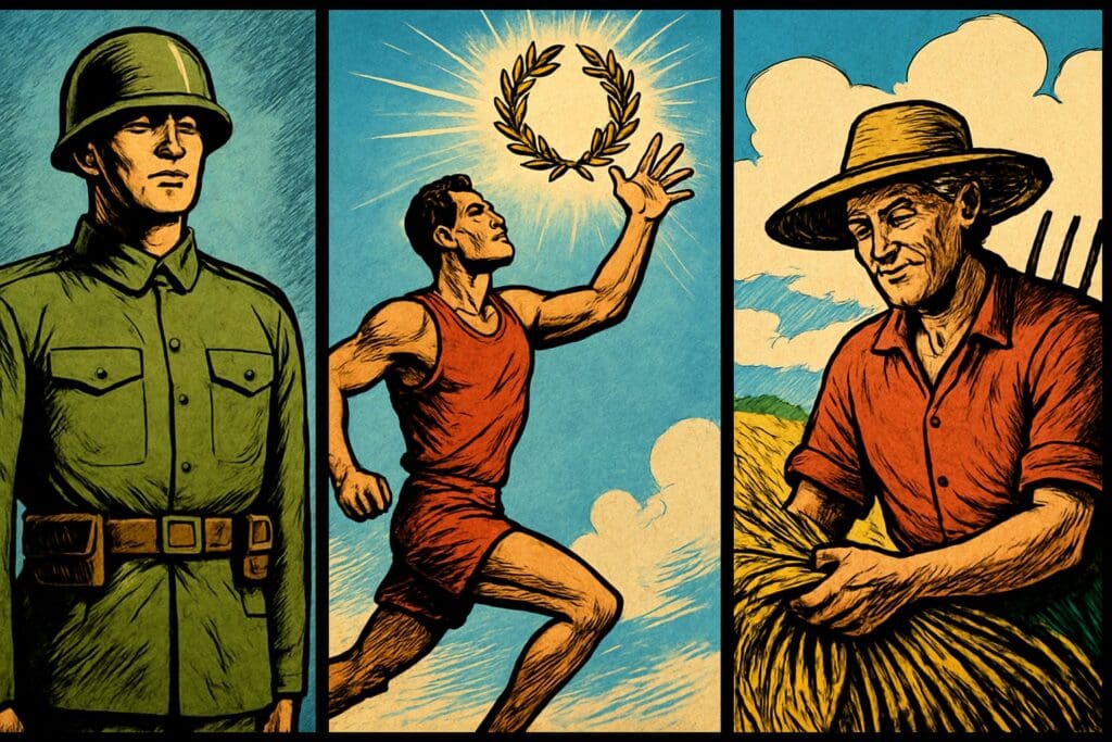 Comic book style illustration depicting a scene from 2 Timothy chapter 2
