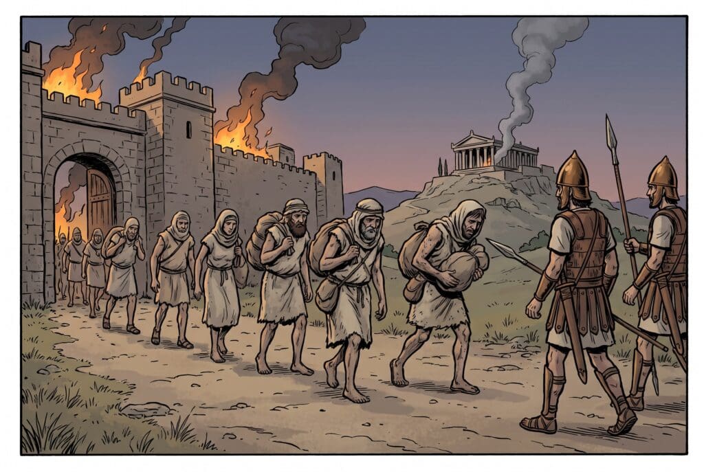 Comic book style illustration representing the book of 2 Kings