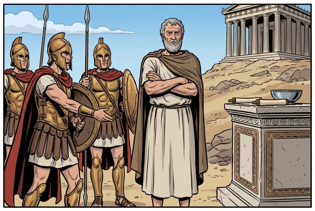 Comic book style illustration representing the book of 2 Maccabees