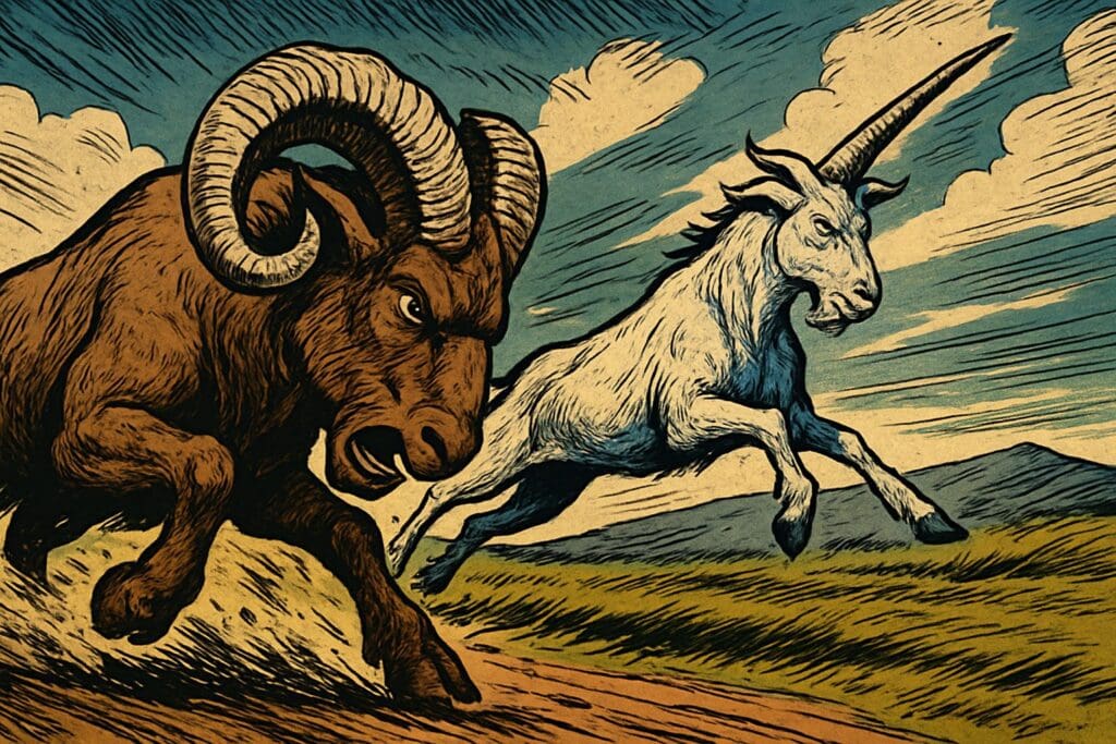 Comic book style illustration depicting a scene from Daniel chapter 8