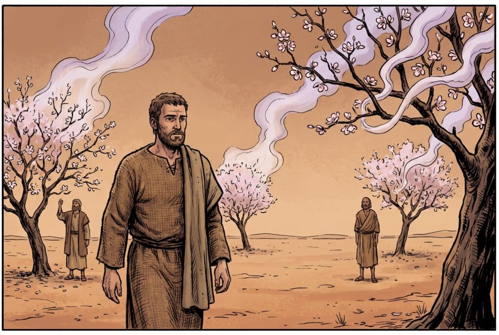 Comic book style illustration depicting a scene from Enoch chapter 29