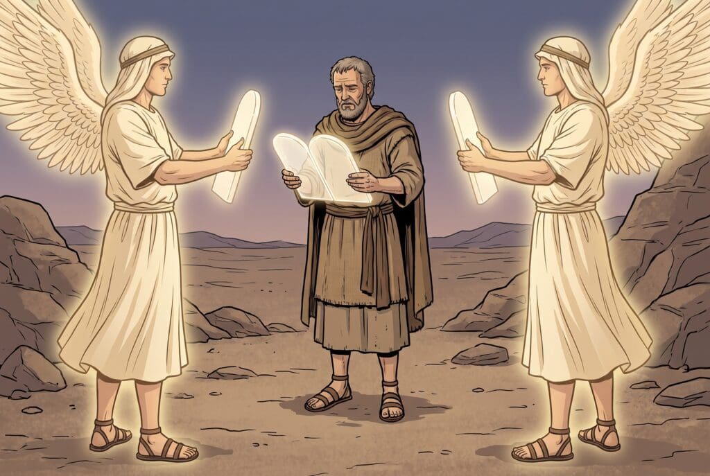 Comic book style illustration depicting a scene from Enoch chapter 81