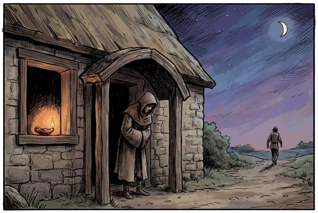Comic book style illustration depicting a scene from Exodus chapter 11