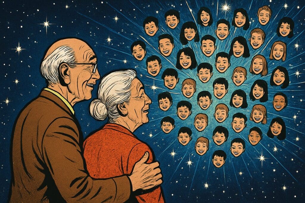 Comic book style illustration depicting a scene from Isaiah chapter 51