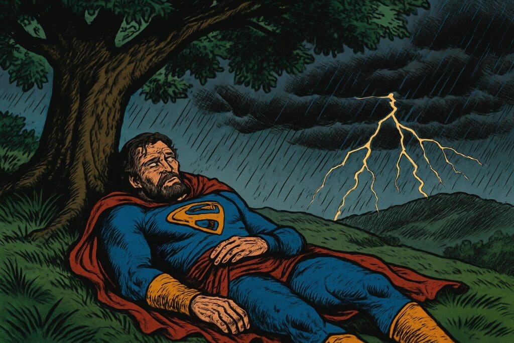 Comic book style illustration depicting a scene from Isaiah chapter 57