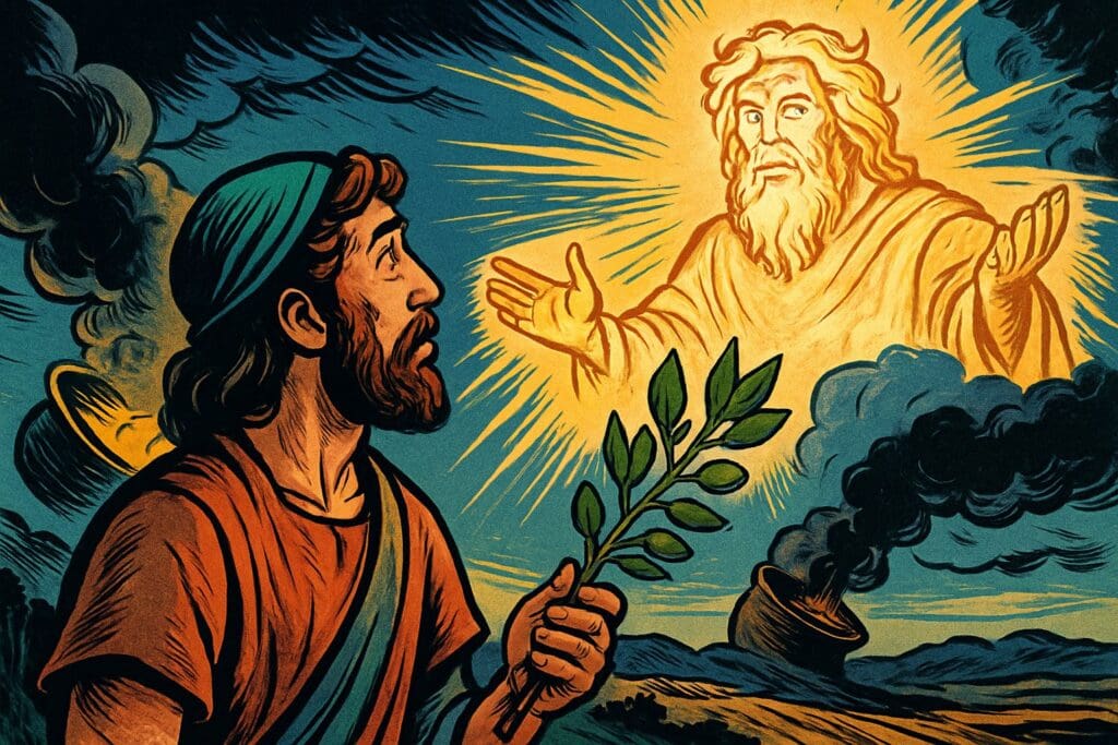 Comic book style illustration depicting a scene from Jeremiah chapter 1