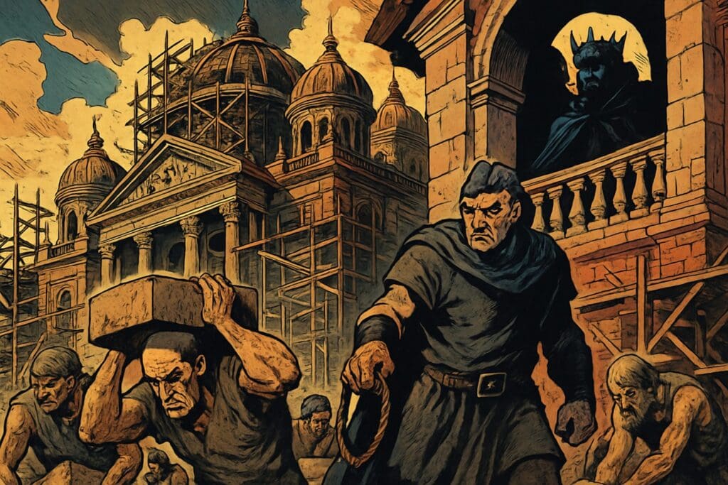Comic book style illustration depicting a scene from Jeremiah chapter 22