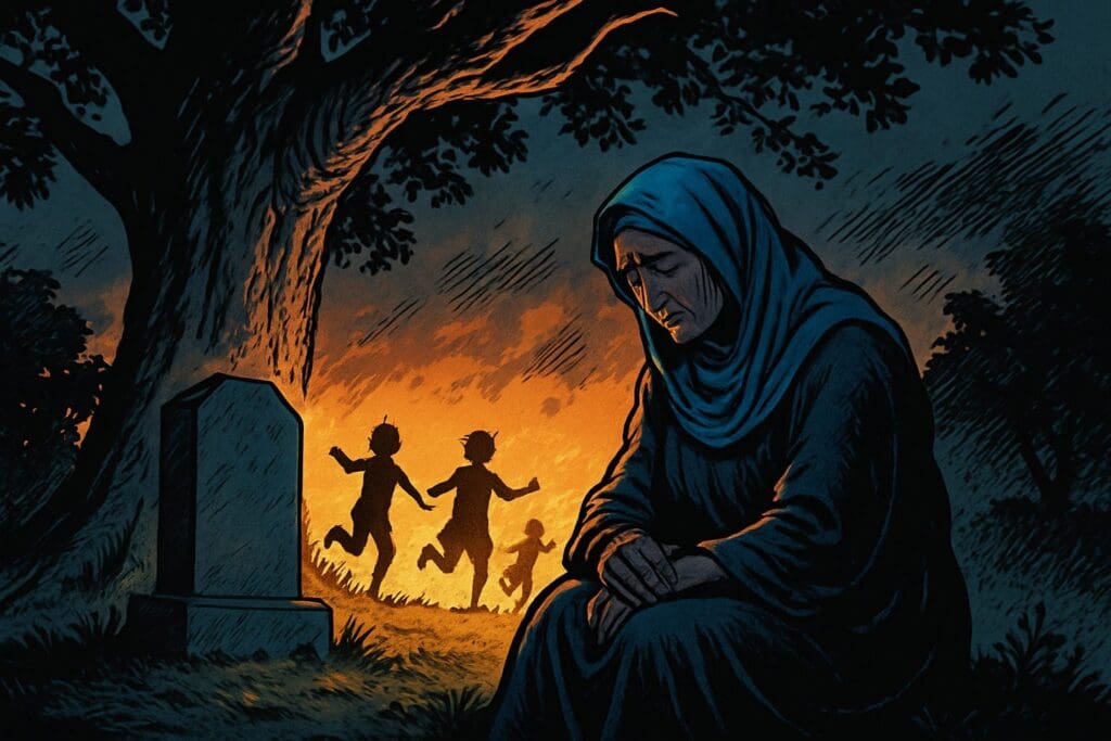 Comic book style illustration depicting a scene from Jeremiah chapter 31