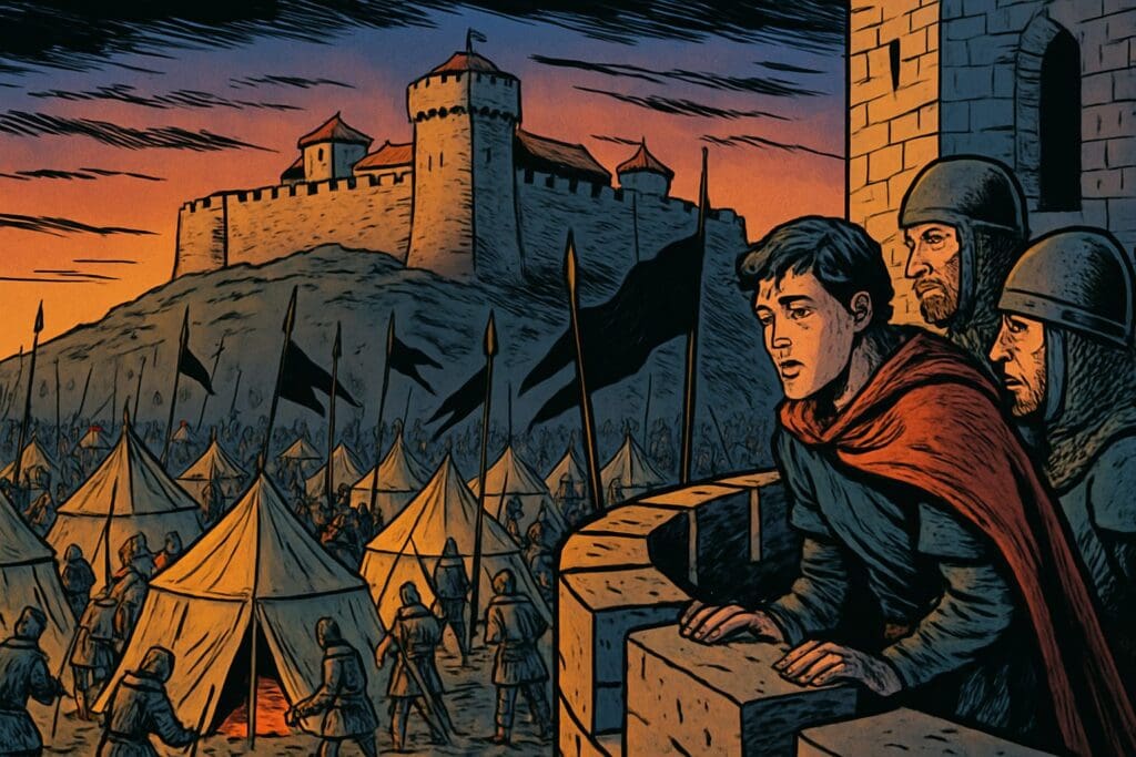 Comic book style illustration depicting a scene from Jeremiah chapter 6