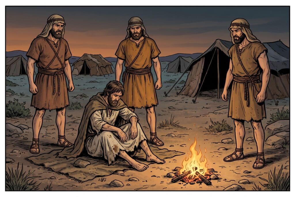Comic book style illustration depicting a scene from Judges chapter 1