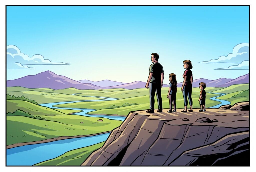 Comic book style illustration depicting a scene from Leviticus chapter 18