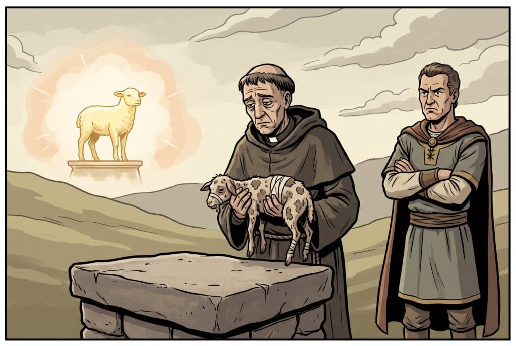 Comic book style illustration depicting a scene from Malachi chapter 1