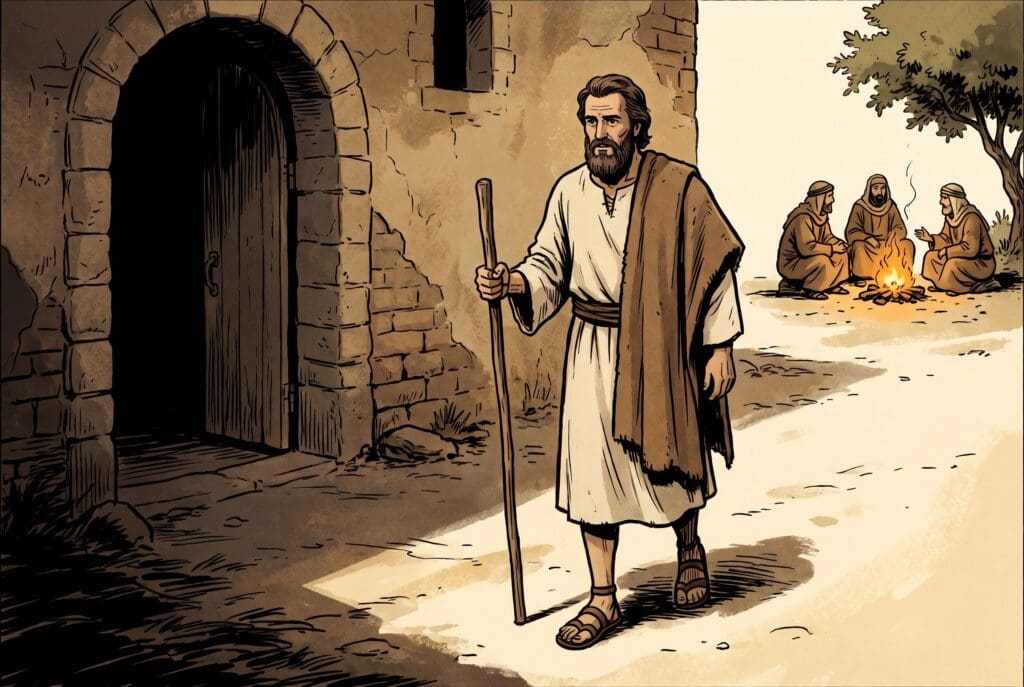 Comic book style illustration depicting a scene from Sirach chapter 9