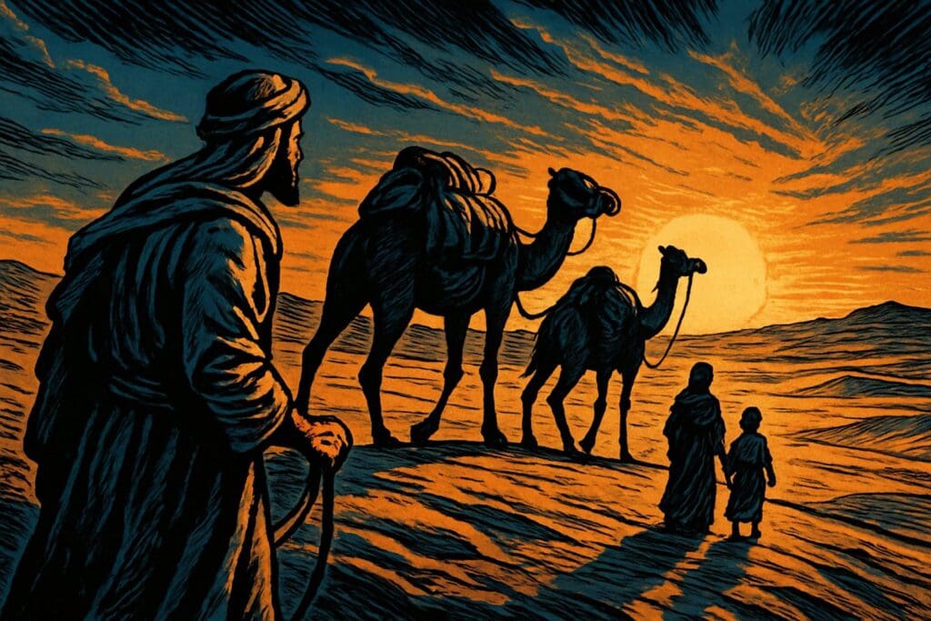 Comic book style illustration for Genesis 12