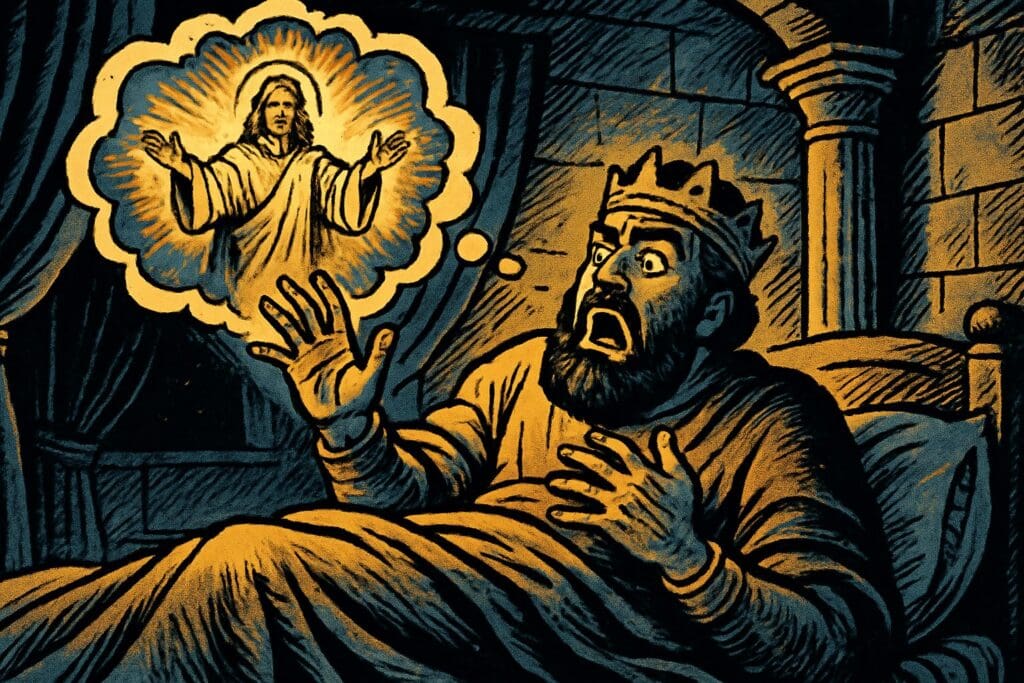 Comic book style illustration for Genesis 20