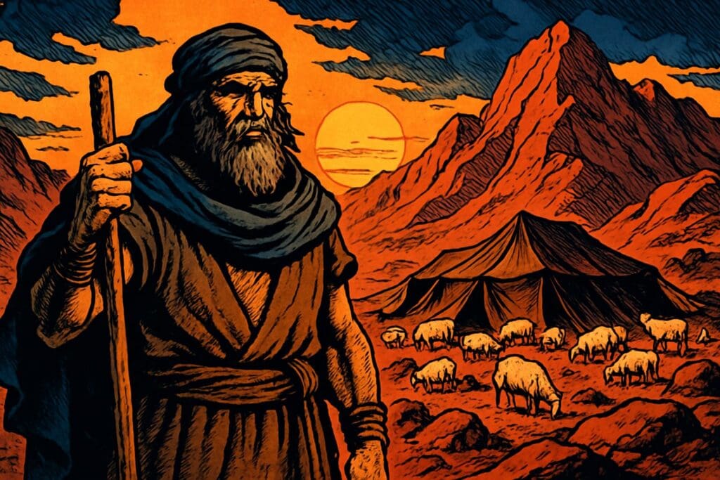 Comic book style illustration for Genesis 36