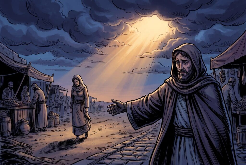 Comic book style illustration representing the book of Hosea