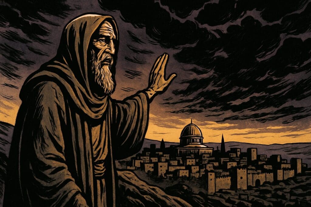 Comic book style illustration representing the book of Jeremiah