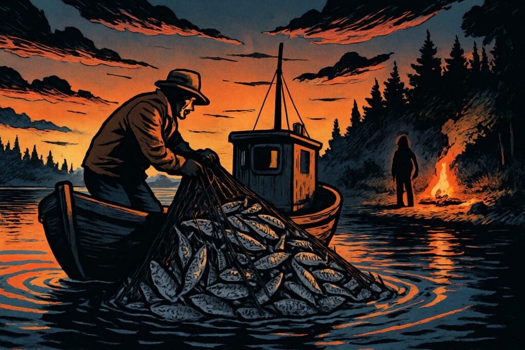 Comic book style illustration depicting a scene from John chapter 21