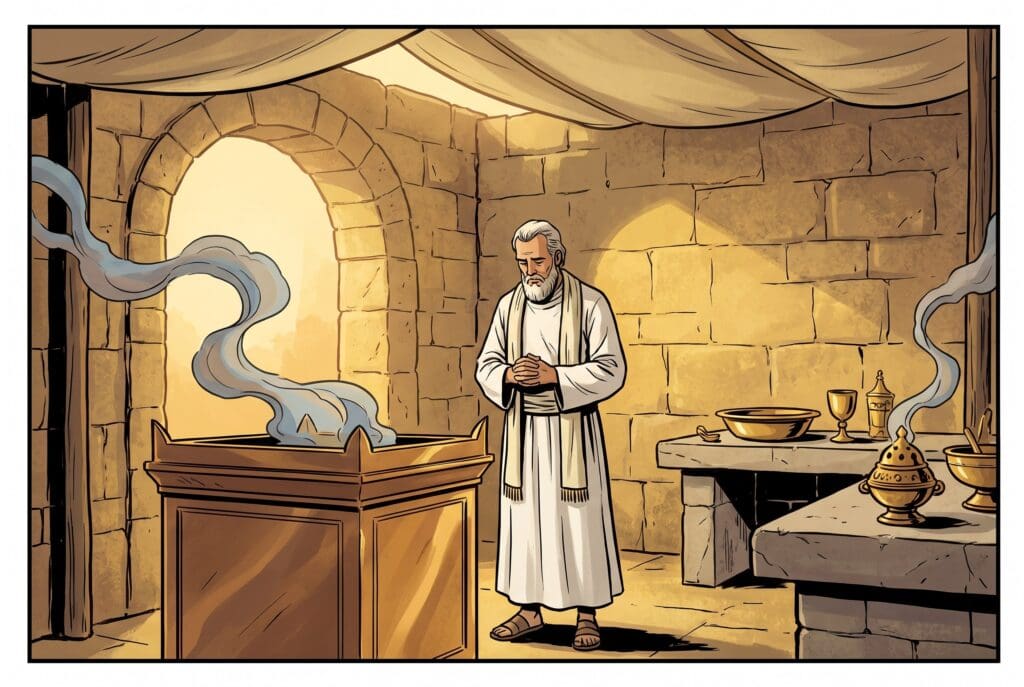 Comic book style illustration representing the book of Leviticus