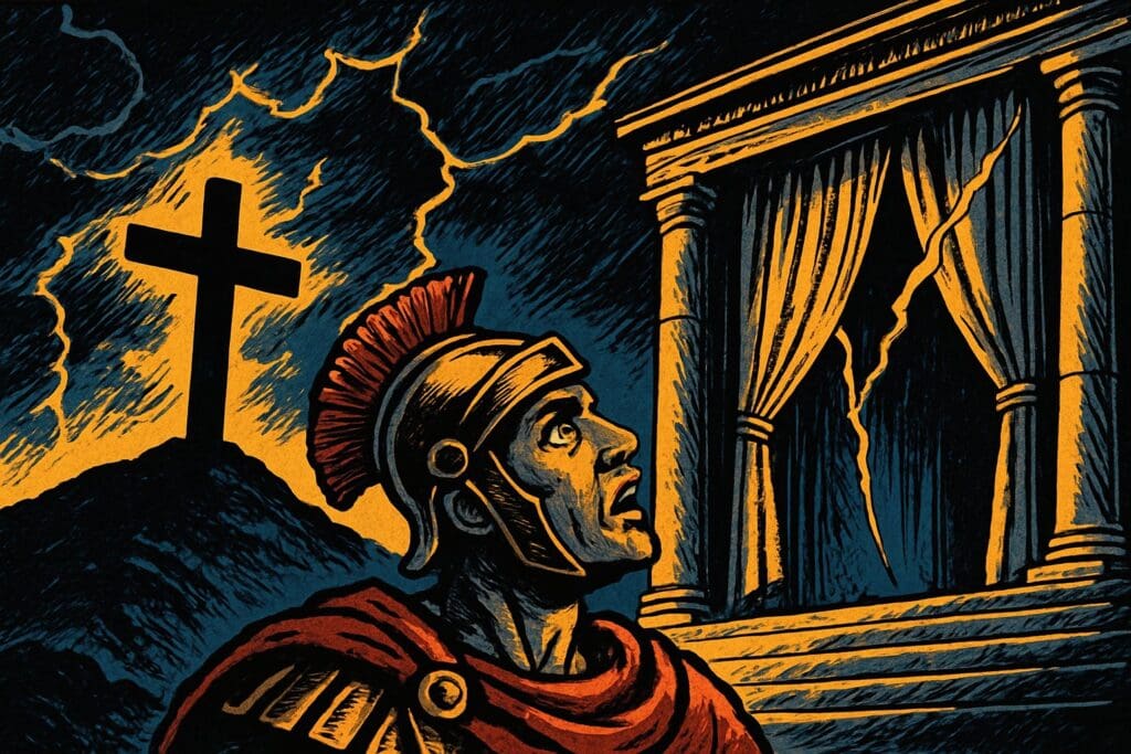 Comic book style illustration for Luke 23