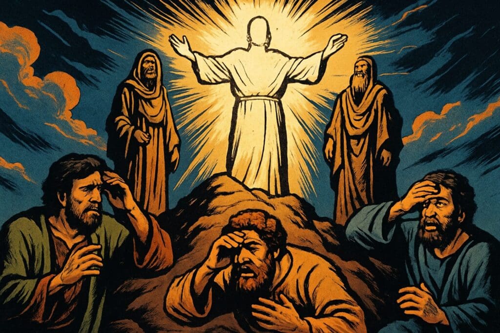 Comic book style illustration for Luke 9