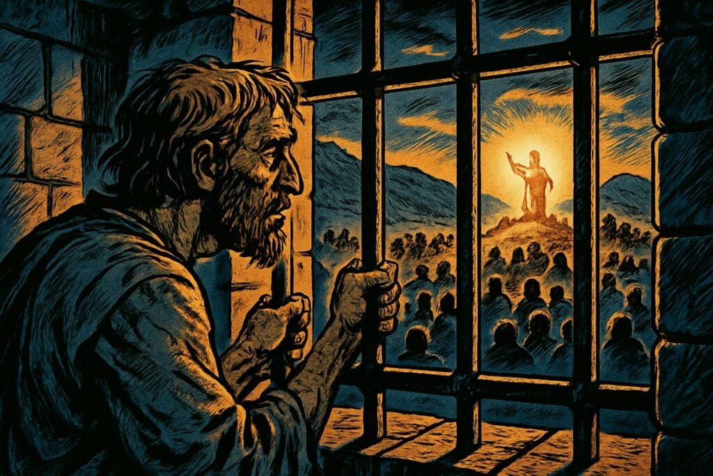 Comic book style illustration for Matthew 11