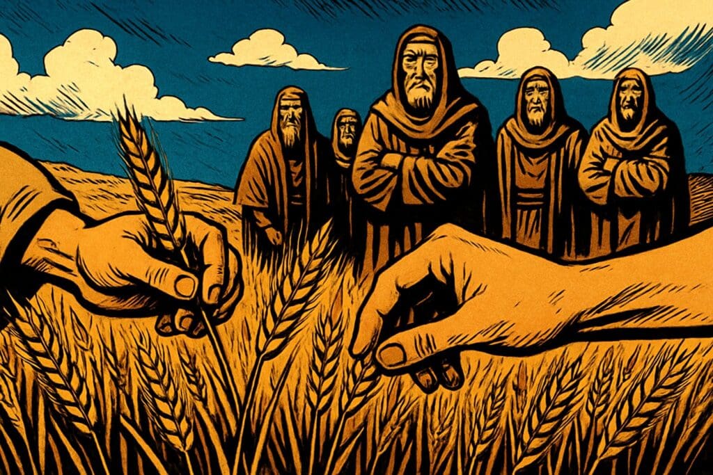 Comic book style illustration for Matthew 12
