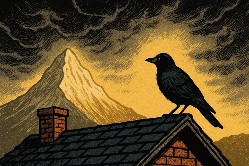 Comic book style illustration depicting a scene from Psalm 102