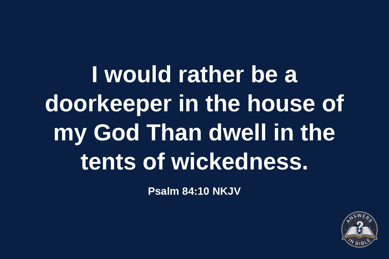 A Doorkeeper in the House of God | Psalm 84:10
